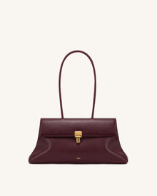 Selene Lock Flap Shoulder Bag - Burgundy