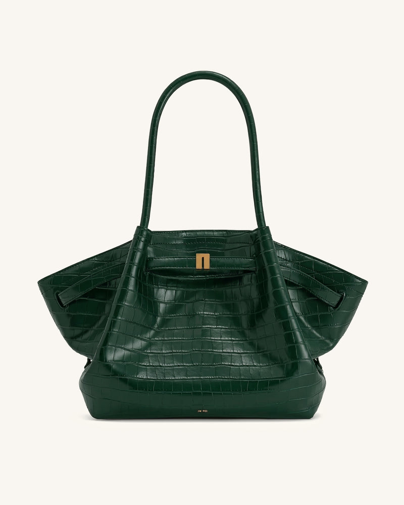 Hana Large Tote Bag - Green Croc