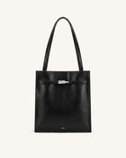 Noelle Belted Tote Bag - Black