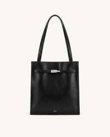 Noelle Belted Tote Bag - Black