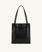 Noelle Belted Tote Bag - Black