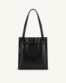 Noelle Belted Tote Bag - Black