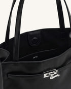 Noelle Belted Tote Bag - Black
