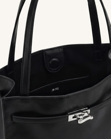 Noelle Belted Tote Bag - Black