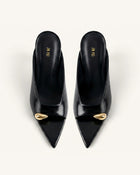 Noemi Pointed-Toe Mule Heels - Black
