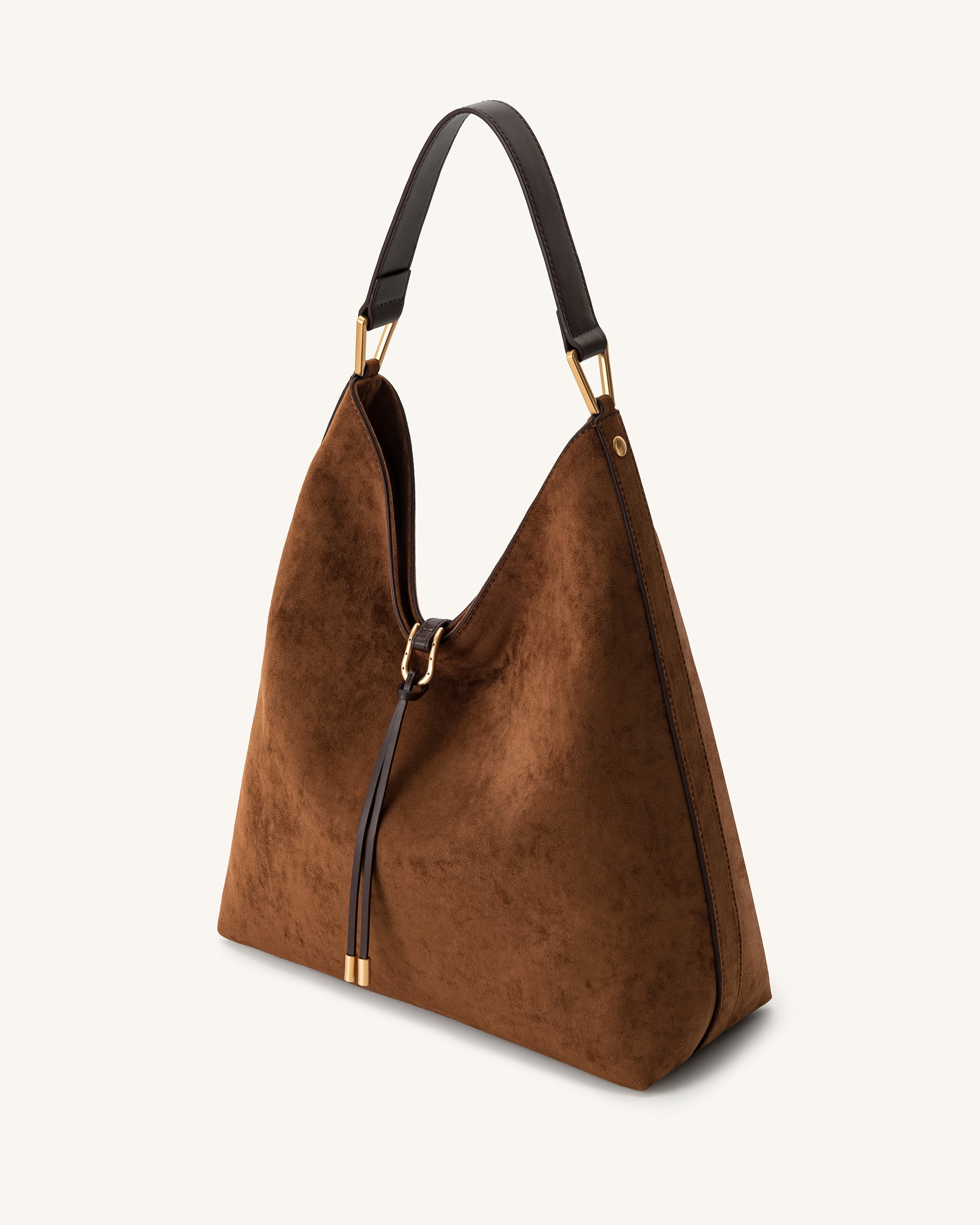 Aria Faux Suede Shoulder Bag - Brown | JW PEI