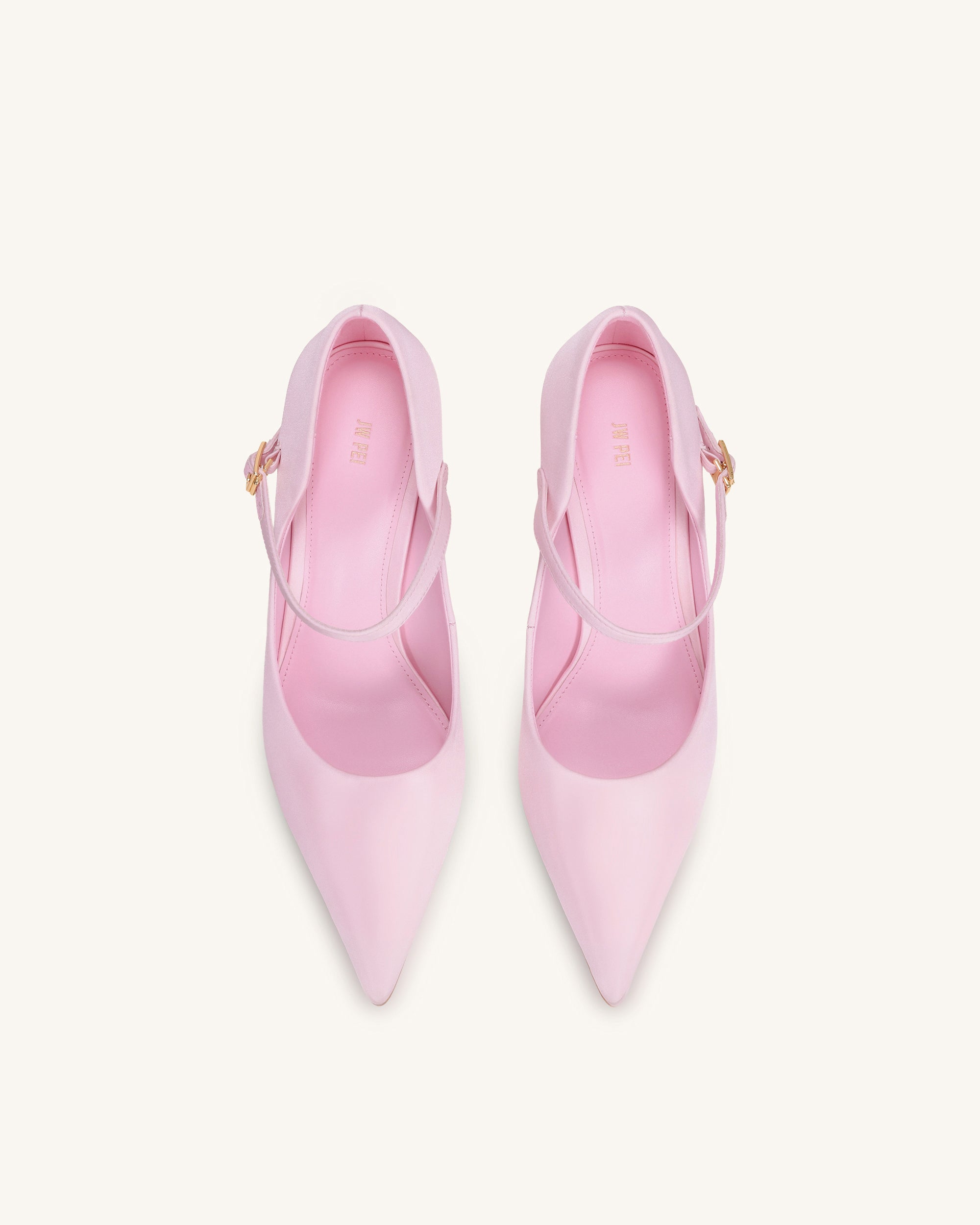 Thalina Satin Fabric Pumps - Pink