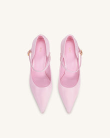 Thalina Satin Fabric Pumps - Pink