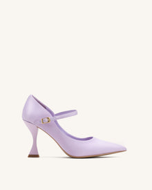 Thalina Satin Fabric Pumps - Light Purple