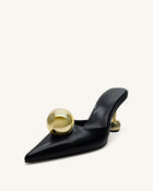 Sofia Sphere Heel Mules - Black