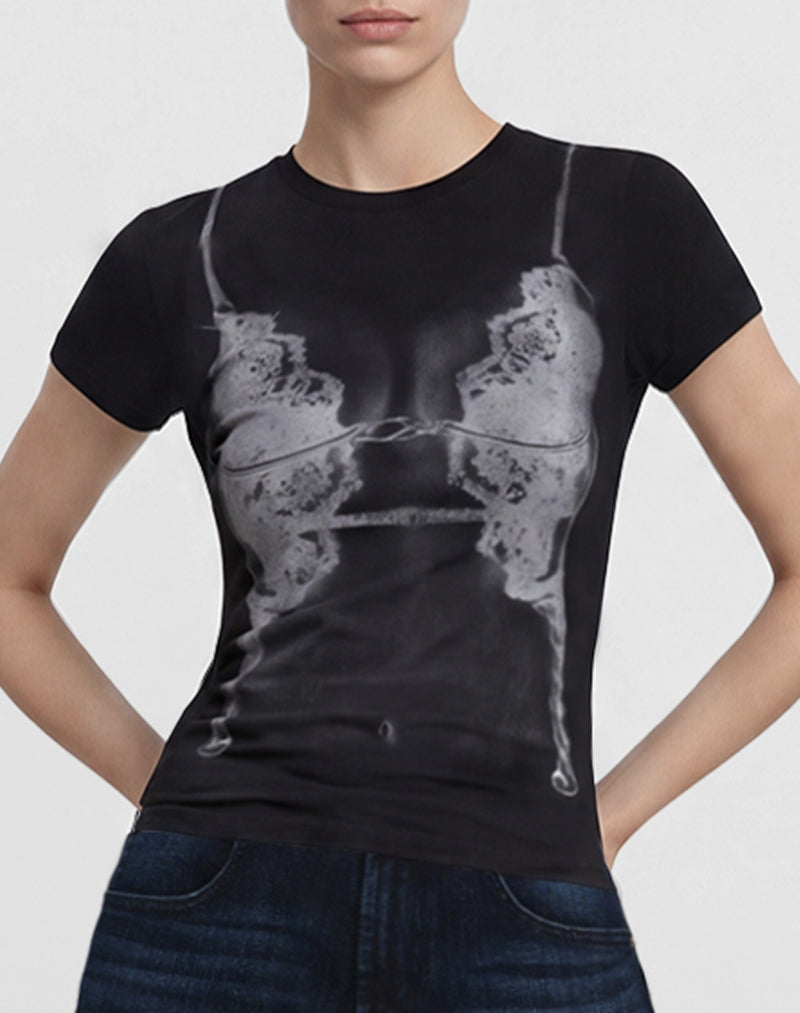 The Siren Peek-A-Boo T-shirt - Black