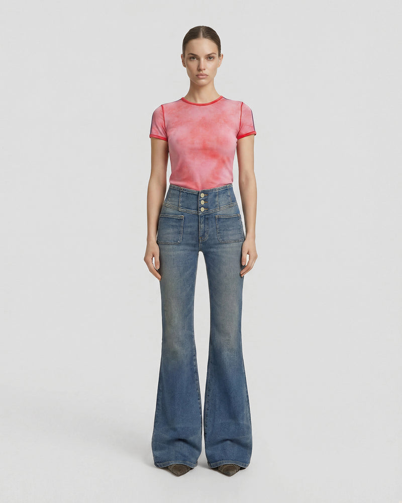 The Lil Sinful Ringer Cloud Cover T-shirt - Strawberry Haze