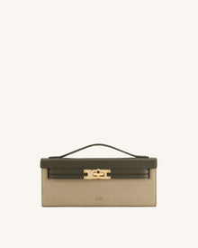 Bria Faux Suede Structured Top Handle Bag - Dark Olive