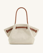 Hana Large Tote Bag - Brown Canvas