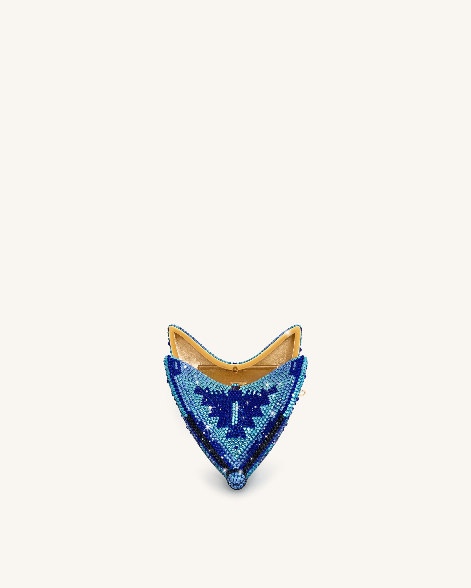 Paisley Crystal Butterfly Clutch - Blue