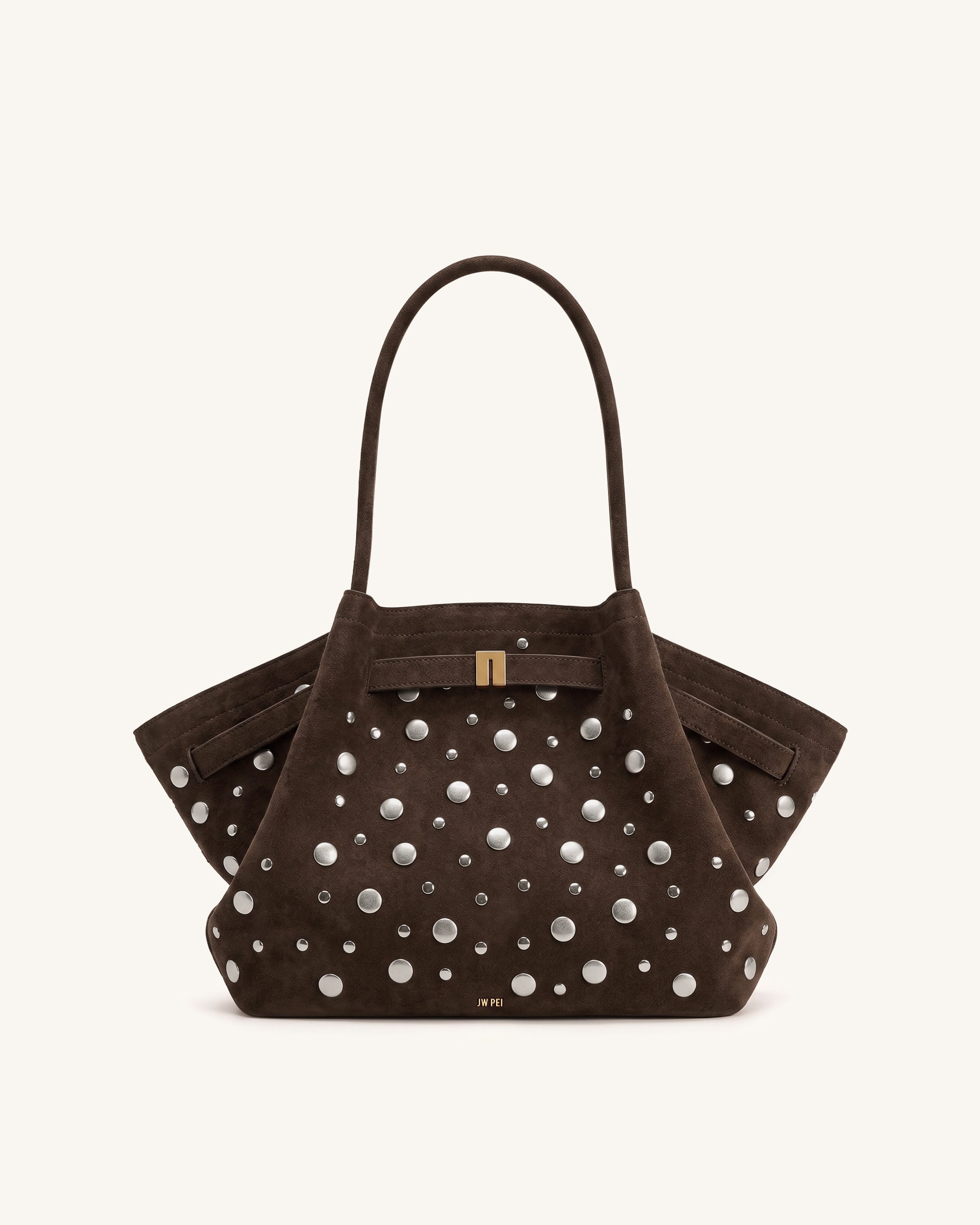 Hana Medium Faux Suede Tote Bag - Dark Brown