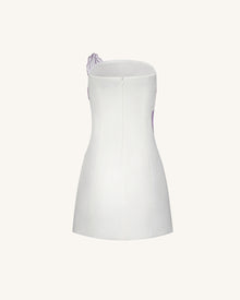 Iris Floral Print Strapless Dress - White