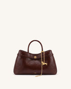 Maeve Dachshund Charm Satchel Tote Bag - Deep Burgundy