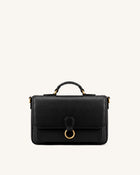 Mirelle Pebbled Top Handle Satchel - Black
