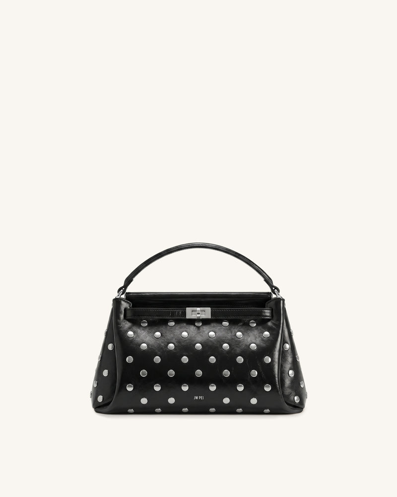 Carmen Studded Top Handle Bag - Ink Black