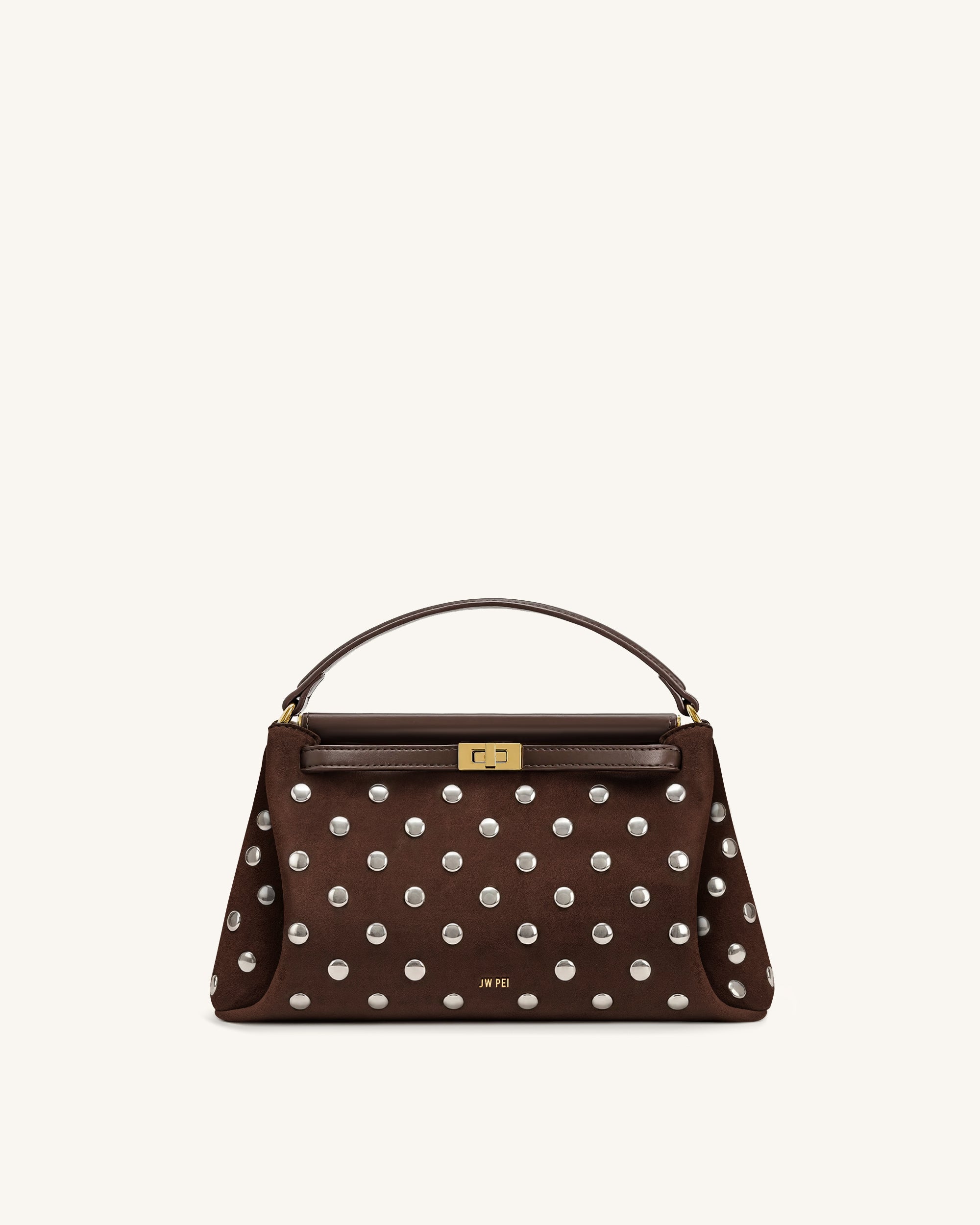 Carmen Faux Suede Top Handle Bag - Chestnut Brown