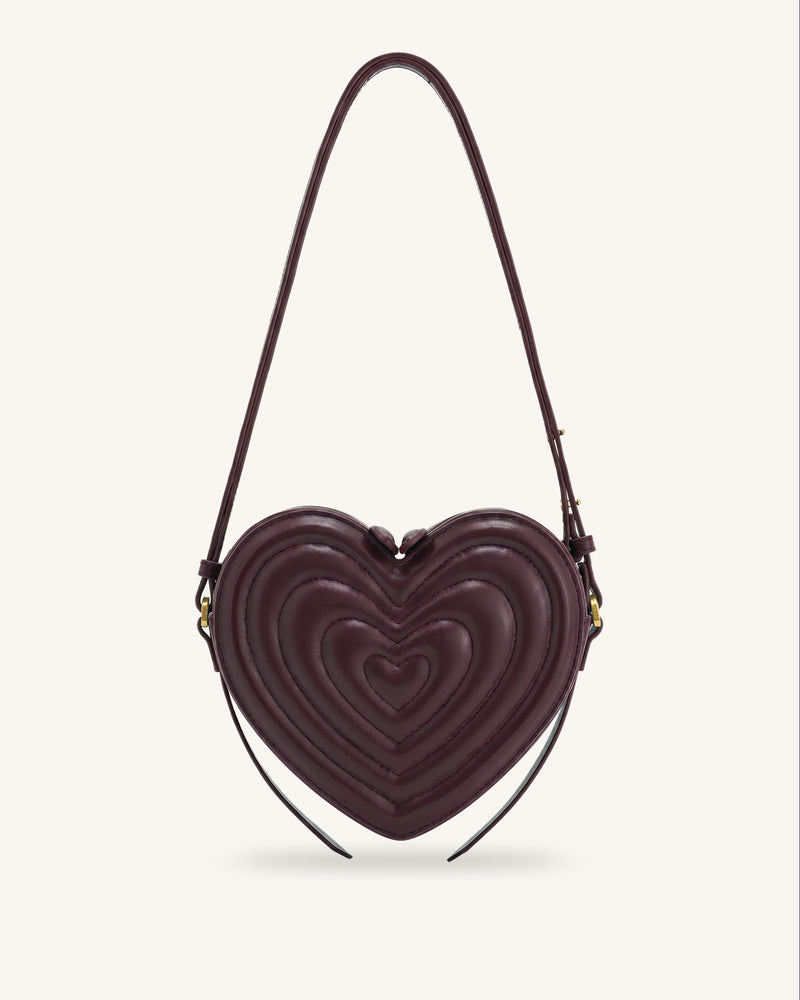 Arlene Heart Shape Crossbody Bag - Claret