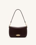 Sofia Classic Flap Shoulder Bag - Dark Brown