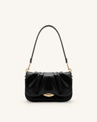 Sofia Ruched Shoulder Bag - Black