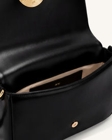 Sofia Ruched Shoulder Bag - Black