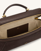 Cleo Faux Suede Vanity Bag - Dark Brown