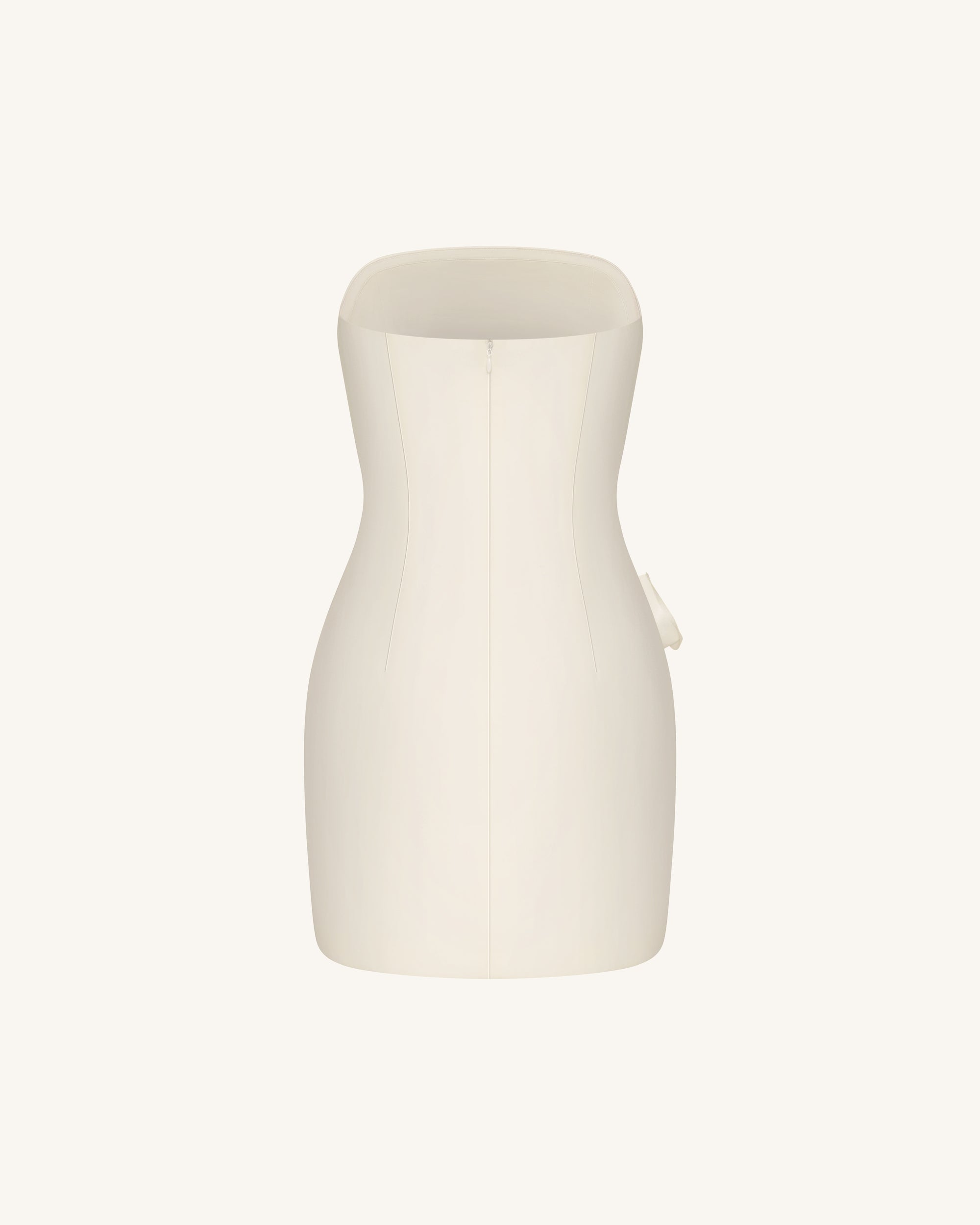 Strapless Floral Appliqué Dress - White