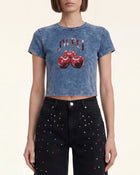 The Vintage Acid Cherry Tee - Cloudy Denim