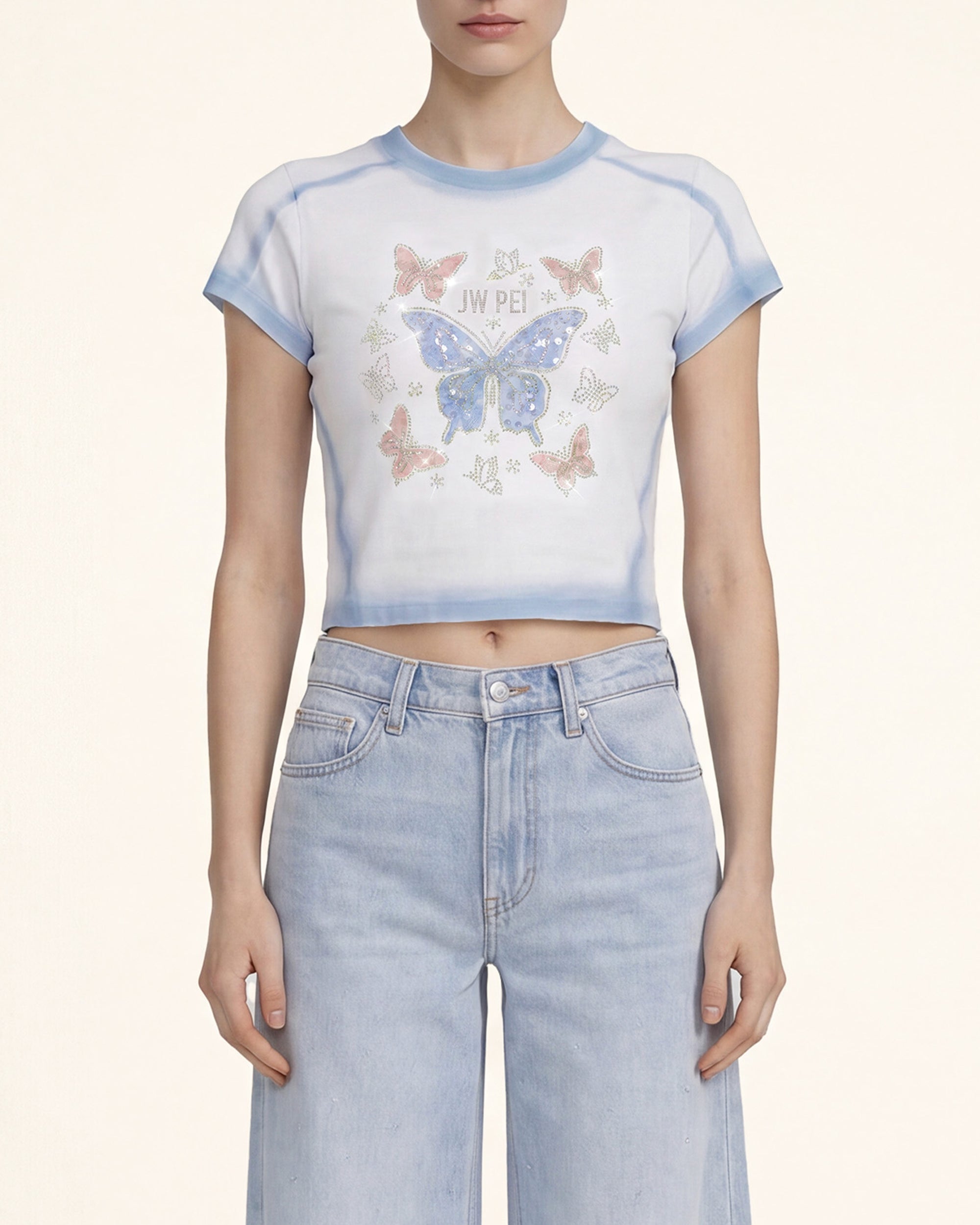 The Pixie Butterfly Graphic Tee - Cloud Blue