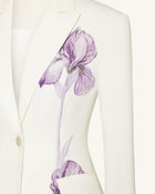 Iris Embroidery Hourglass Blazer - White