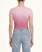 The Aura Rhinestone Logo Tee - Rose Sunset