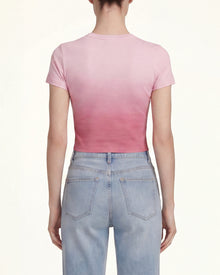 The Aura Rhinestone Logo Tee - Rose Sunset