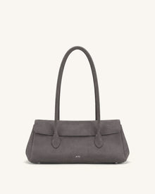 Solenne Faux Suede East-West Shoulder Bag - Taupe
