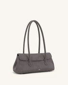 Solenne Faux Suede East-West Shoulder Bag - Taupe