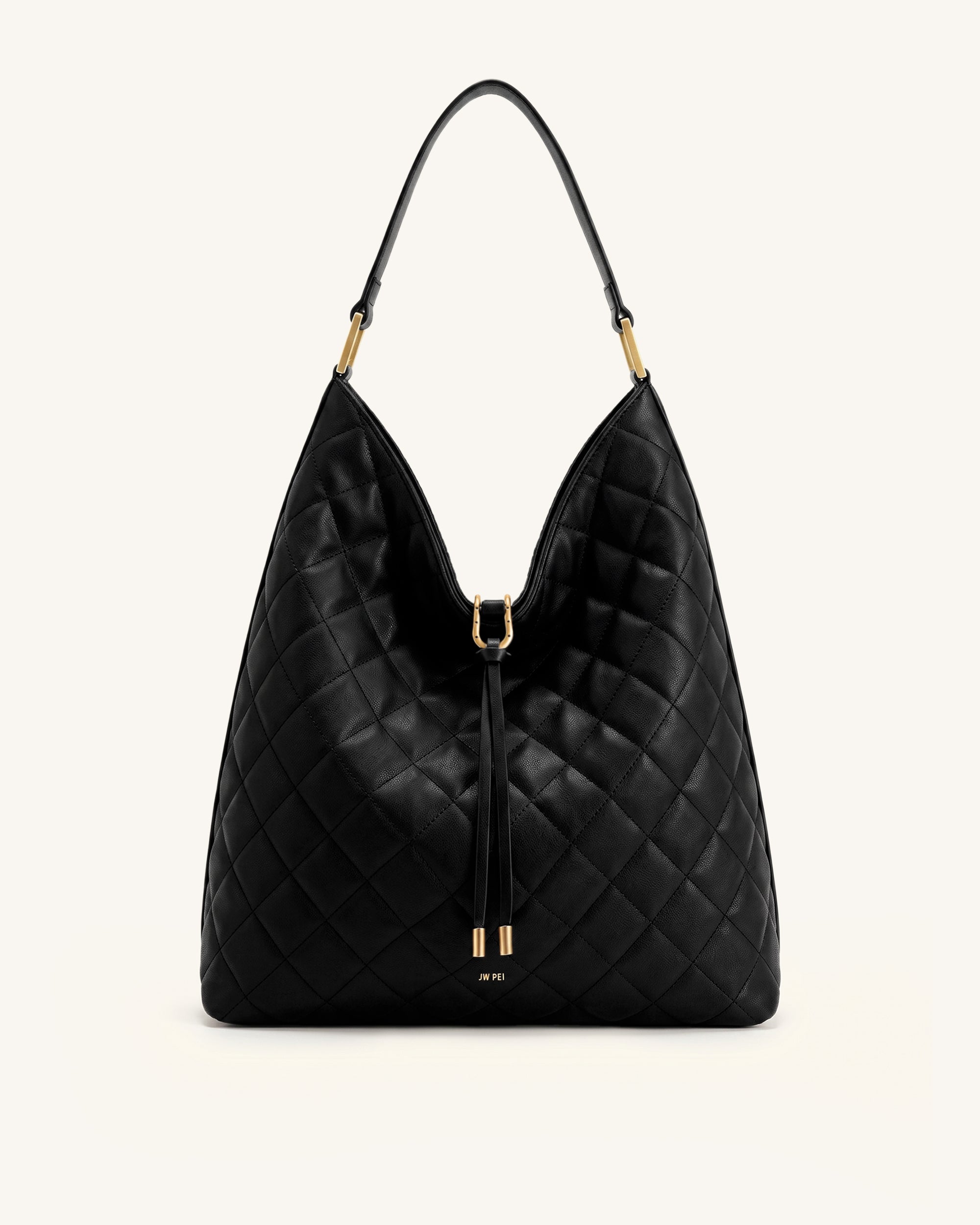 Aria Quilting Shoulder Bag - Black