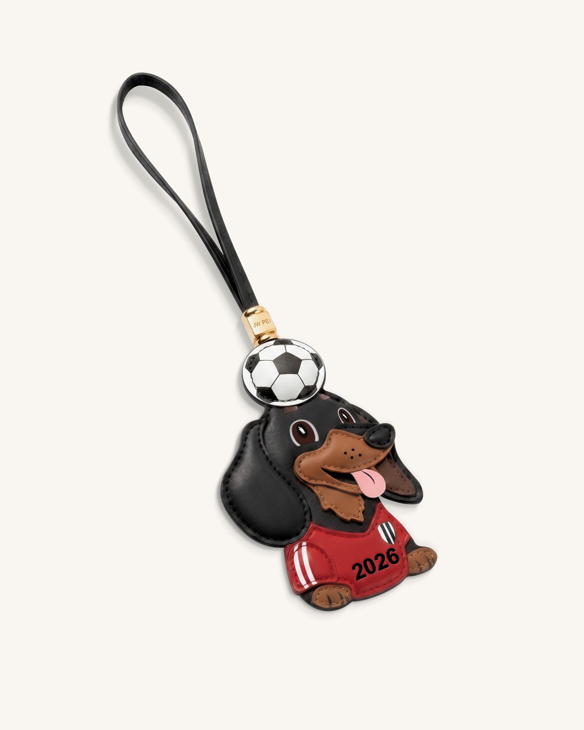 World Cup Dachshund Soccer Ball Bag Charm - Red