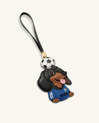 World Cup Dachshund Soccer Ball Bag Charm - Blue