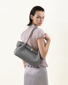 Hana Wide Tote Bag - Grey