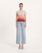 The Luminous Gradient Rhinestone Logo Tee - Mars Mirage