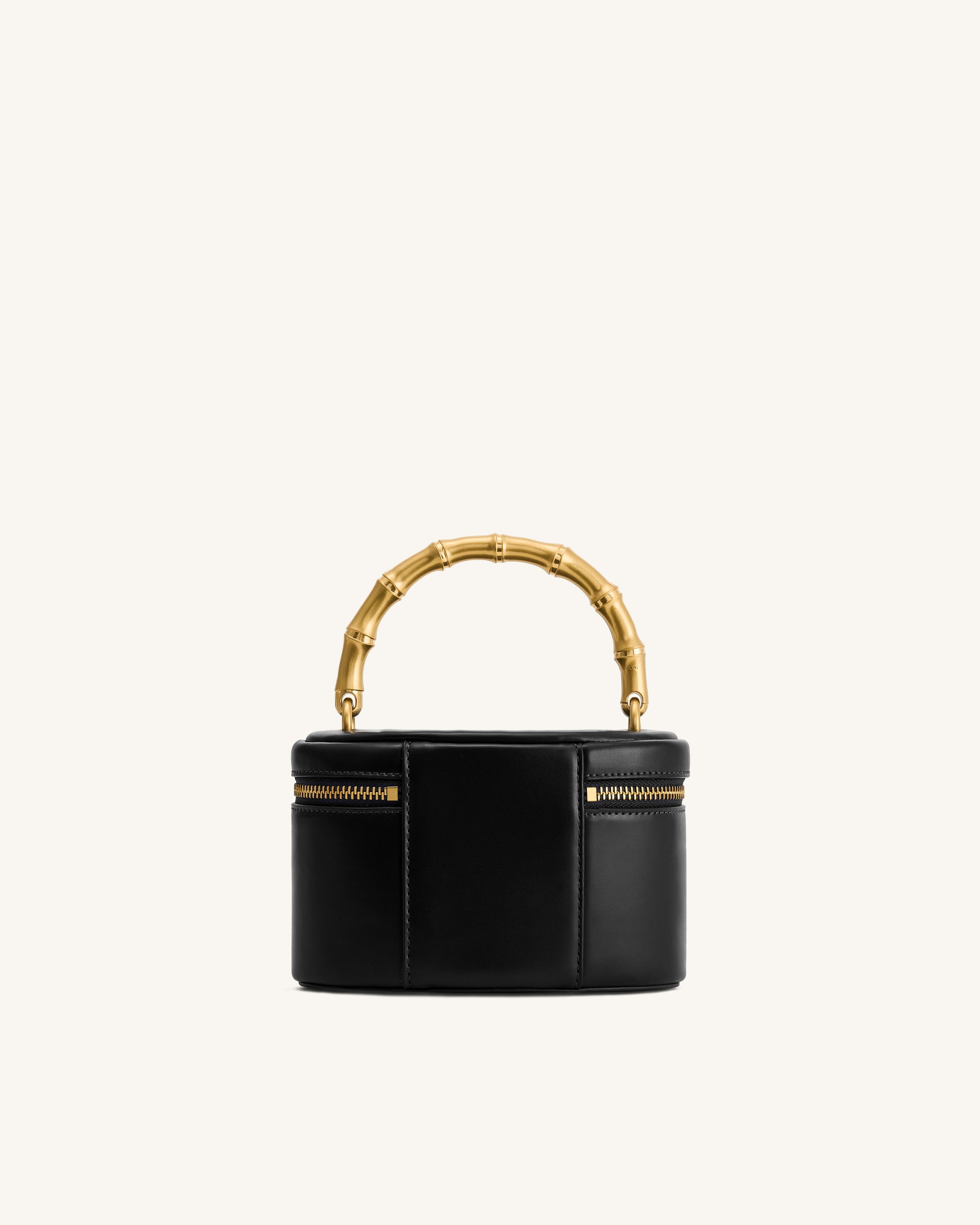 Natalie Metal Geometric Pendant Handle Bag - Black
