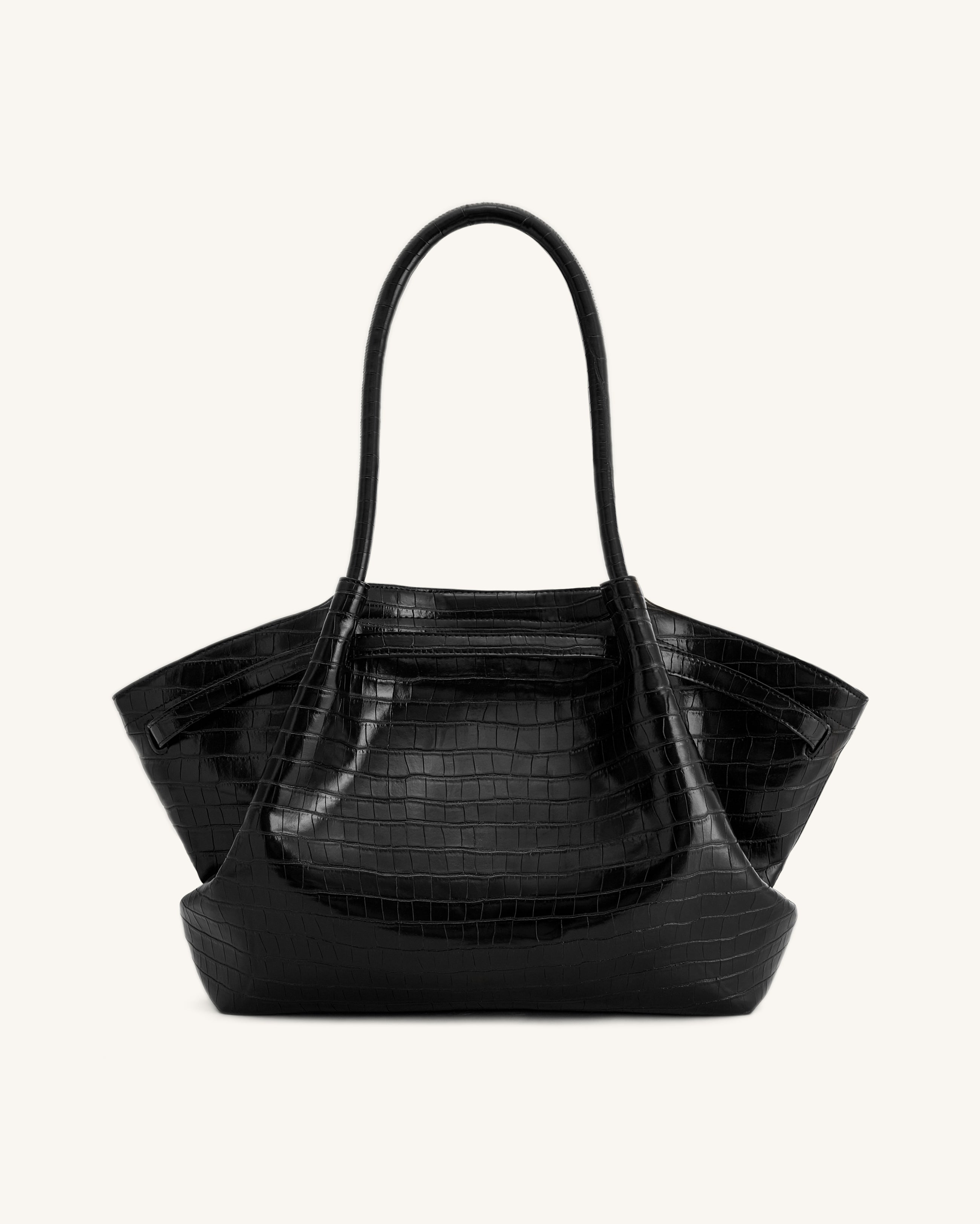 Hana Large Tote Bag - Black Croc