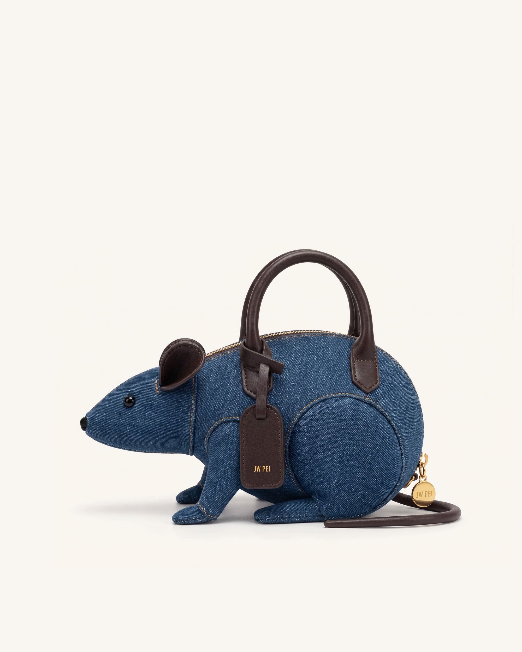 山*p様 ヴィンテージ HTC Mia thing bag レザー ウォレットチ Mia Mouse Top Handle Bag - Blue Denim | JW PEI