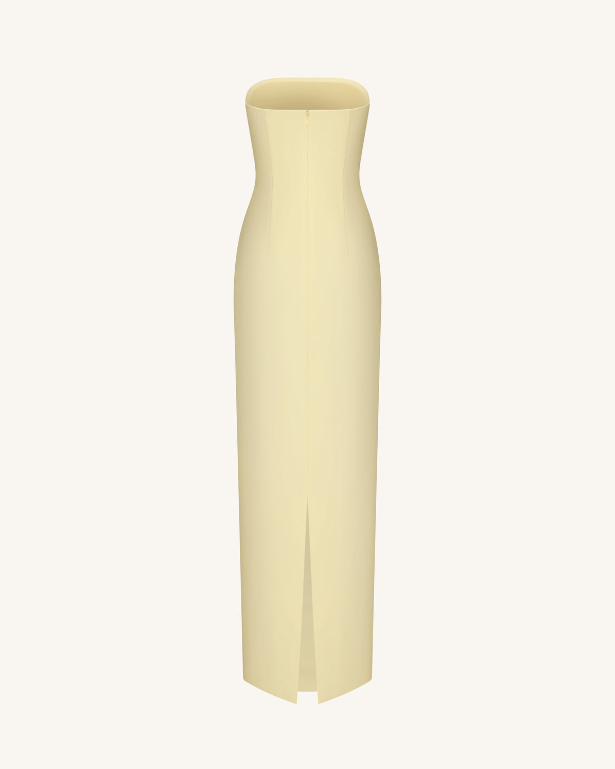 Floral Appliqué Strapless Dress - Yellow