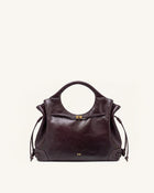 Virelle Waxed Vegan Leather Drawstring Tote Bag - Burgundy