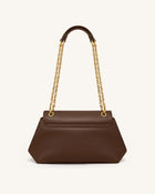 Valerie Chain Flap Shoulder Bag - Dark Brown
