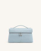 Thea Faux Suede Top Handle Bag - Light Blue